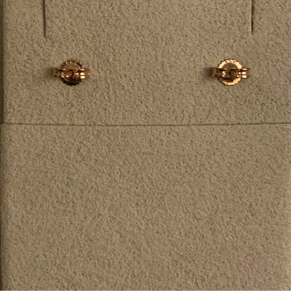 Kendra Scott 14k Solid Rose Gold Pink Sapphire Heart Stud Earrings - Picture 5 of 12